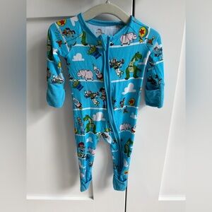 Little Sleepies Blue Character Print Newborn Onesie